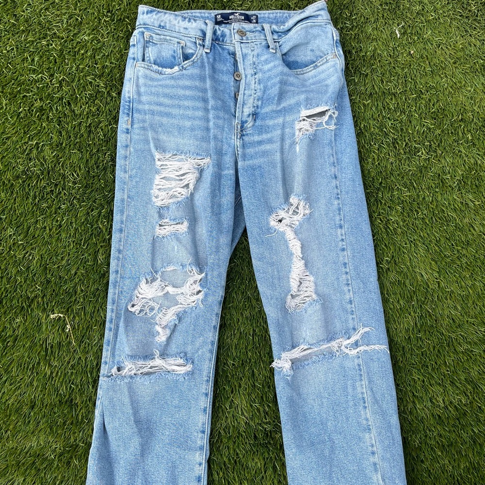 Hollister ultra hi rise crop vintage straight jeans